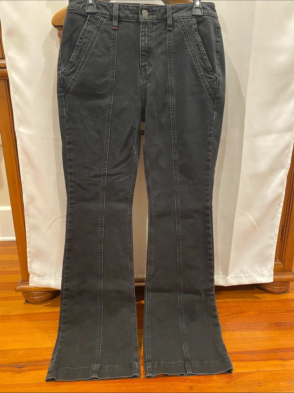 Idyllwind Fueled by Miranda Lambert Women's Black Flared Seam-Detail Jeans
